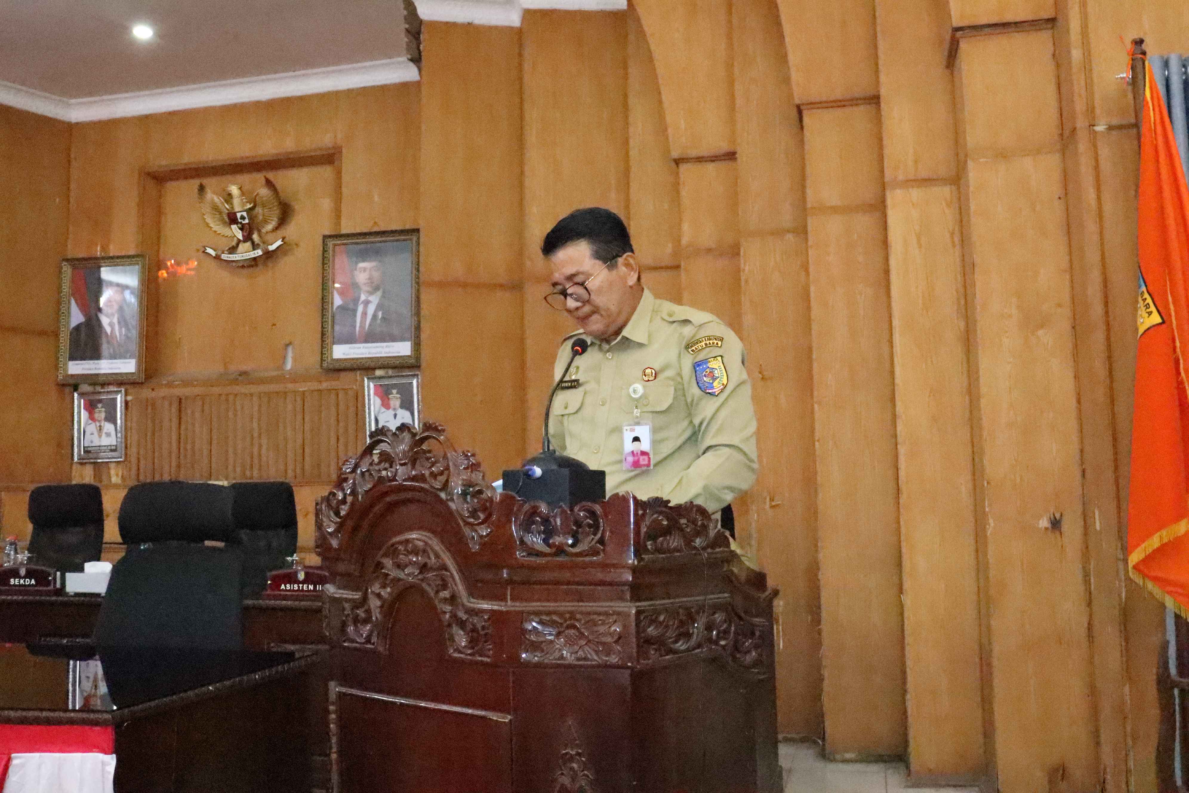 RAPAT PARIPURNA JAWABAN BUPATI TERHADAP PANDANGAN UMUM FRAKSI ATAS NOTA RANPERDA RENCANA PEMBANGUNAN DAERAH (RPJMD) KAB.BATU BARA 2025-2029.